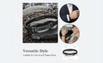 Valentine's Day Gift for Him, Braided Leather Bracelet for Men, Black Leather with Stainless Steel Clasp, Stylish Infinity Cuff Bracelet, Wristband Gift for Men, 21cm / 8.26 inches - Image 2