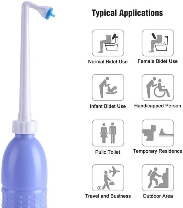 SKY-TOUCH Large Portable Shattaf Bidet Bottle and Traveling Bidet for Personal Cleansing Use - Include Extended Nozzle - Personal Hygiene Care Toilet Bidet Spray -650ml Purple Buy Online at Best Price - Image 10