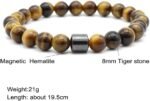 Jury Ricjurzzty 3 PCS Tiger Eye Stone Bracelets 8MM Natural Stones Beads Bracelets for Men Women Girls Jewelry One Size - multi - Image 7
