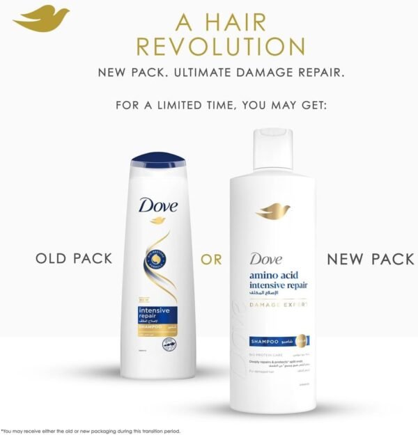Dove Shampoo for Damaged Hair, Intensive Repair, Nourishing Care for up to 100 percent Healthy Looking Hair, 400ml (Pack of 2) Buy Online at Best Price - Image 3