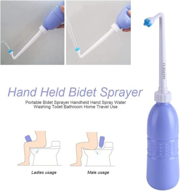 SKY-TOUCH Large Portable Shattaf Bidet Bottle and Traveling Bidet for Personal Cleansing Use - Include Extended Nozzle - Personal Hygiene Care Toilet Bidet Spray -650ml Purple Buy Online at Best Price - Image 5