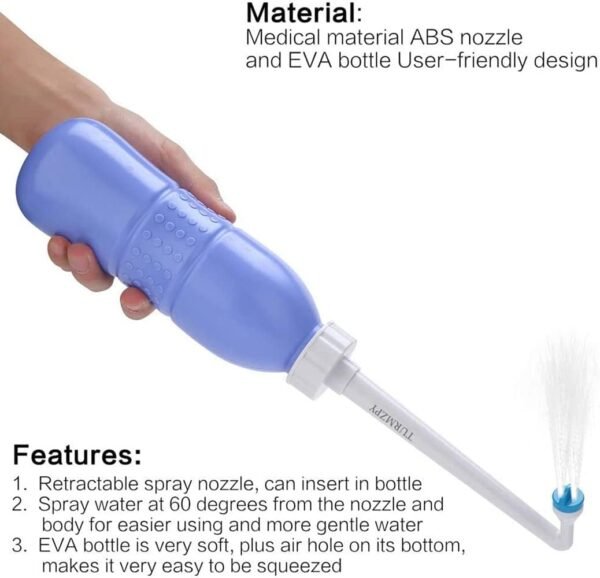 SKY-TOUCH Large Portable Shattaf Bidet Bottle and Traveling Bidet for Personal Cleansing Use - Include Extended Nozzle - Personal Hygiene Care Toilet Bidet Spray -650ml Purple Buy Online at Best Price - Image 13