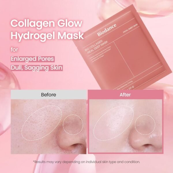 BIODANCE Bio-Collagen Real Deep Mask, Hydrating Overnight Mask, Water Locking, Pore Minimizing, Elasticity Improvement, 34g x4ea - Image 3