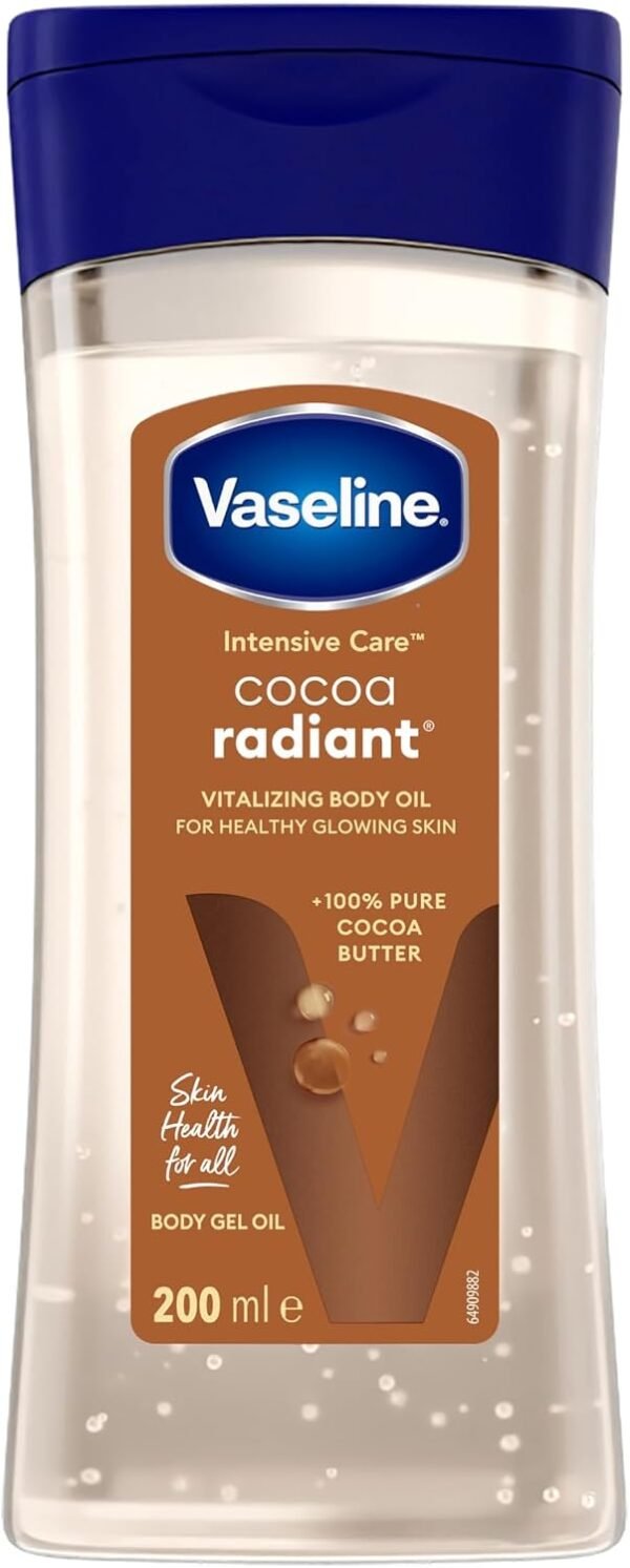 Vaseline Intensive Care Cocoa Radiant Vitalizing Body Oil With 100% Pure Cocoa Butter & Replenishing Oils For Long-Lasting Radiant Glow| Non-Greasy Body Gel Oil for Healthy & Glowing Skin| 200 ml - Image 8