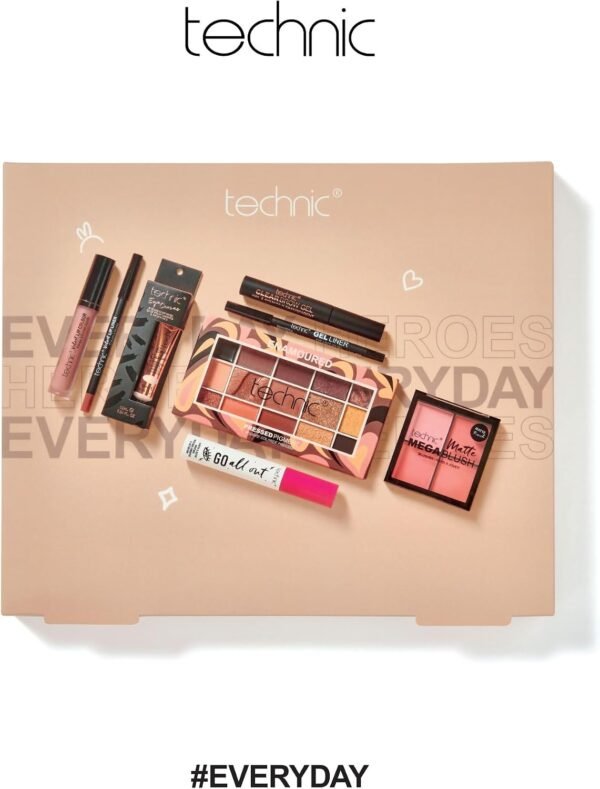⁦Technic Enamoured Makeup Super Save Set ! 8 Piece Full Face Kit – Complete Cosmetics Gift Set with Eyeshadow Lipstick Blush Highlighter Mascara, Full Size Vegan Cruelty Free Makeup Set  Amazon.ae: Beauty⁩ - الصورة ⁦2⁩