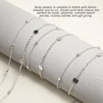 HANNEA® Waist Chain for Women Sexy, Set of 2pcs Sequin Silver Plated Belly 2-Layered Waist Beads Coin Chain Dainty Body Chains Jewelry, Bikini Beach Wear Gifts for Women 26.5-33Inch - Image 4