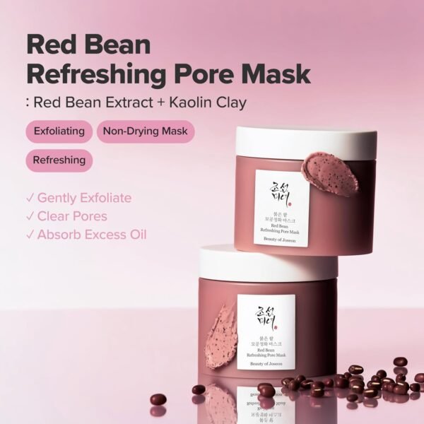 Beauty of Joseon Red Bean Pore Refreshing Mask Mud Cream Hydrating Wash Off Pack, Pore Cleansing Exfoliator, Korean Skin Care for Men and Women 140ml - Image 12