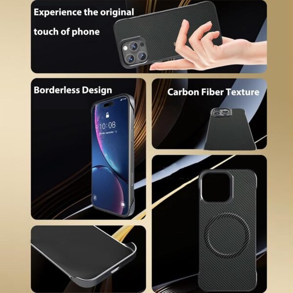 RUNGOS for iPhone 17 Pro Max Case MagSafe, Borderless Slim (Carbon Fiber Texture) [Strong Magnetic] [Bare Metal Feel] Rapid Heat Dissipation Cover for iPhone 17 Pro Max Phone Case, Shockproof Sturdy Buy Online at Best Price in UAE - Amazon.ae - Image 5