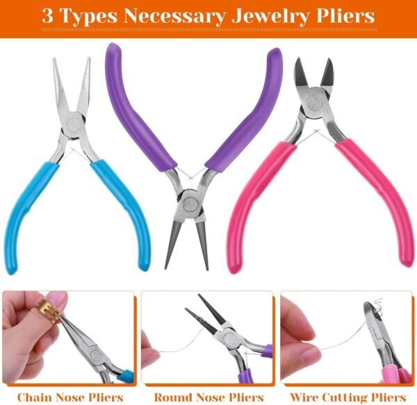 Jewelry Making Kit with Complete Jewelry Tools, Wire and Findings Set for DIY, Repair, Beading, Jewelry Making Tools for Beginners and Professionals permanent - Image 12