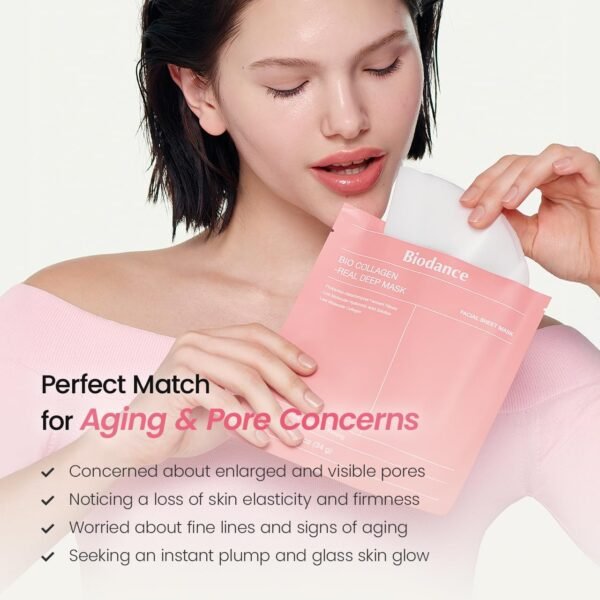 BIODANCE Bio-Collagen Real Deep Mask, Hydrating Overnight Mask, Water Locking, Pore Minimizing, Elasticity Improvement, 34g x4ea - Image 6