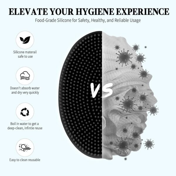 ⁦Eid Al Adha Mubarak Bath Silicon Scrubber 3 Pack Assorted Colors Black Pink Blue Premium Exfoliating Skin Cleansing Brush for Shower Spa Ramadan Islamic New Year Personal Care Supplies Buy Online at Best Price⁩ - الصورة ⁦9⁩