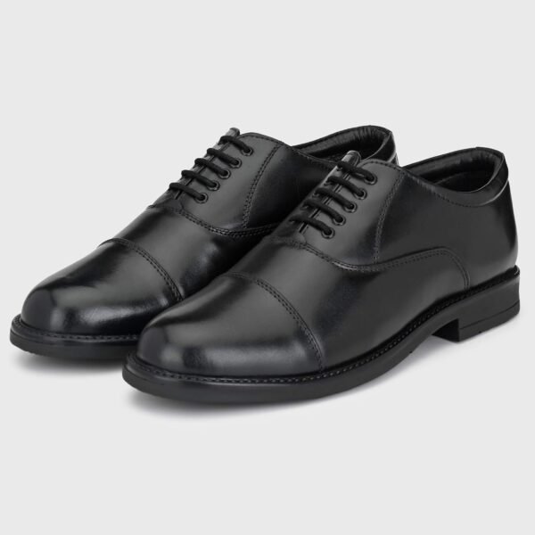 Burwood Men BWD 240 Black Leather Formal Shoes-9 UK (43 EU) (BW - Image 4