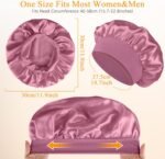 Satin Silk Bonnet compatible with Curly Hair, Hair Bonnet Silk Wrap for Sleeping, Night Sleep Cap for Women (Bean Paste) - Image 10