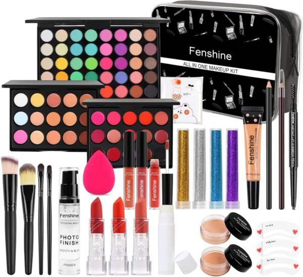Fenshine All-In-One Makeup Kit for Women - Essential Starter Bundle With Eyeshadow Palette, Lipstick, Eyebrow Pencil, Brush Set for Beginners  Amazon.ae Beauty - Color : multicoloured - Image 8