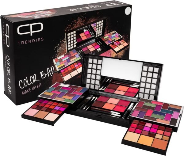 CP Trendies Color Bar Makeup Kit No. 76 for Ladies & Girls | Perfect Makeup Gift Set for Women with 42 Eyeshadows,Eyeliner, Lip Brush & Pencil, Mascara, Mirror, Compact Powder, Foundation  Amazon.ae: Beauty - Image 7