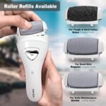 ⁦Electric Hard Skin Remover Foot Callus Remover Electric Foot File Rechargeable Dead Skin Remover for Feet Electric Pedicure Kit Proffessinal Feet Care with 3 Roller Heads 1 Cleaning Brush USB Cord⁩ - الصورة ⁦10⁩