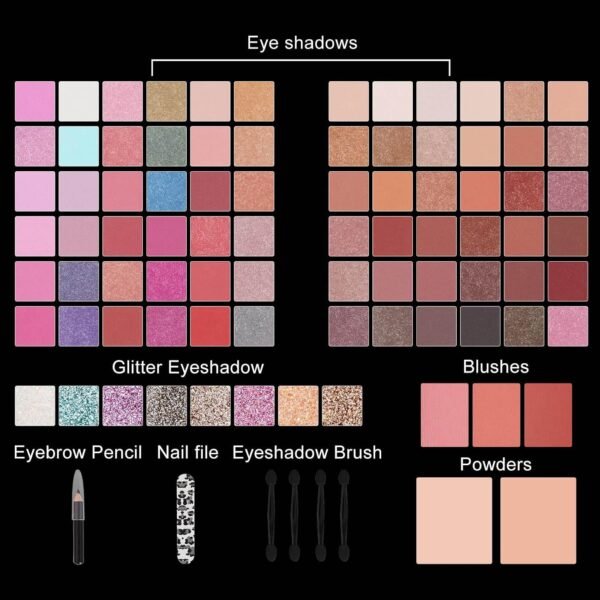 Miss Rose M 98 Color All In One Gift Makeup Kit Set, Include Eyeshadow Facial Blusher Eyebrow Powder Face Concealer Eyeliner Pencil And A Mirror,Makeup For Women Full Kit（379N)  Amazon.ae: Beauty - Image 10
