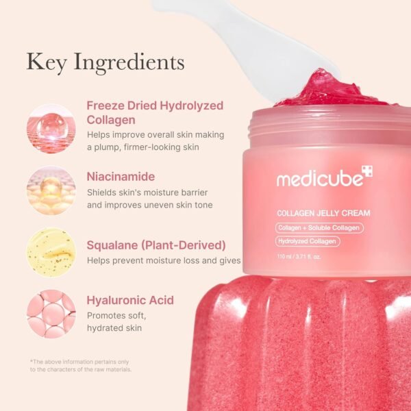 medicube Collagen Jelly Cream- Niacinamide & Freeze-Dried Hydrolyzed Collagen - Boosts skin's barrier hydration and gives 24h Glow & Lifted Look - No artificial color, Korean skincare (3.71 fl.oz.) - Image 13