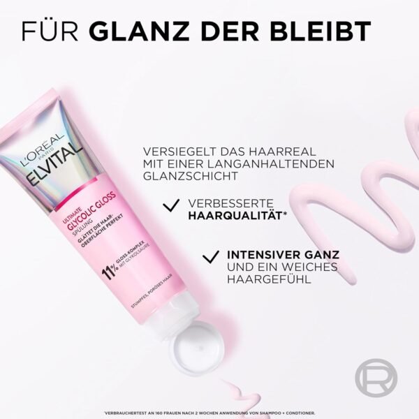 L'Oréal Paris Elvital Glycolic Gloss Bundle with Shampoo, Conditioner, 5 Minutes Hair Lamination for Dull Hair, Care Routine for Healthy Hair and Strong Shine, Set with Glycolic Acid, 3 Pieces Buy Online at Best Price - Image 10
