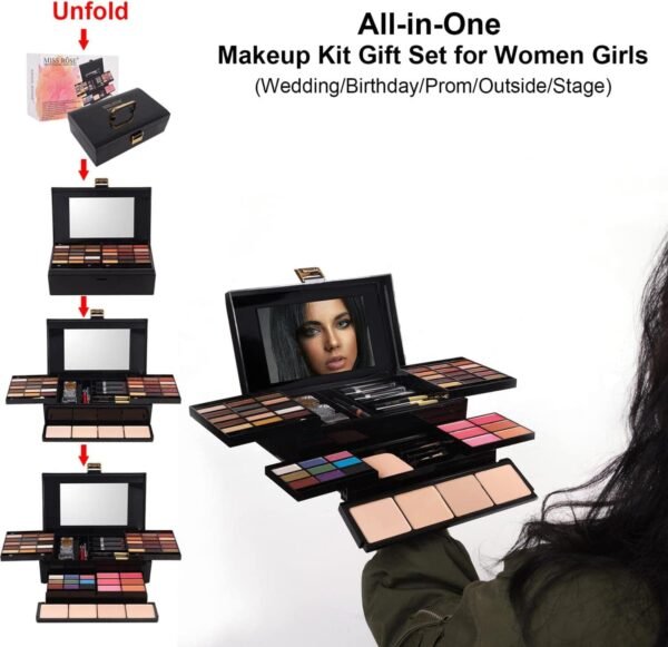 Miss Rose (331Y) - M 54 Colour All In One Gift Makeup Kit Set, Include Eyeshadow Facial Blusher Eyebrow Powder Face Concealer Eyeliner Pencil And A Mirror,Makeup For Women Full Kit(331Y)  Amazon.ae: Beauty - Image 6