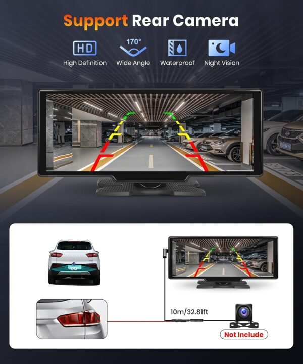podofo 10.26 Touchscreen Portable Wireless Apple Carplay Car Stereo, Portable Car Screen Compatible with Bluetooth Hands-Free/GPS Navigation/Siri Assistant/Voice Control,7V-32V Suit for All Vehicles Buy Online at Best Price in UAE - Amazon.ae - Image 13