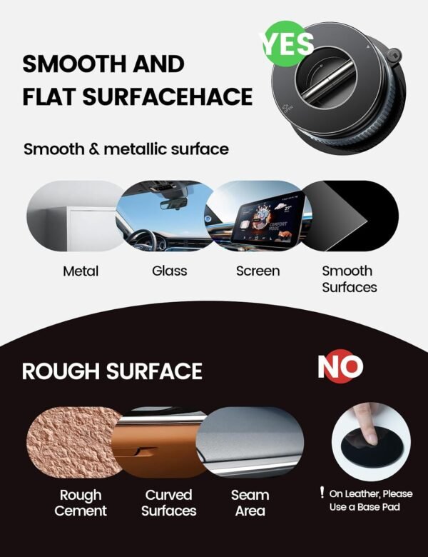 Lamicall Car Phone Holder 70LBS Vacuum Suction Dashboard & Windshield | 20X Mag safe Car Mount 360° Foldable Magnetic Mobile Holder for Car fit iPhone 17 16 15 14 Pro Max Gift Truck Black  Amazon.ae: Automotive - Image 8