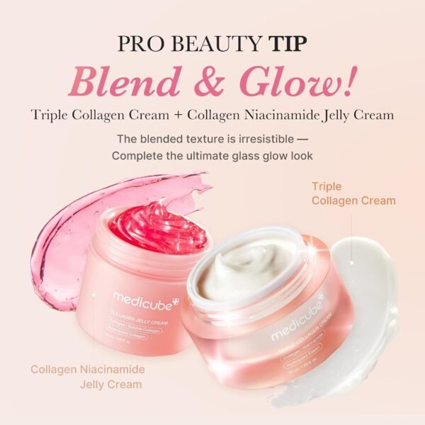 medicube Triple Collagen Cream - Hydrating & Firming Moisturizer with Hyaluronic Acid, Premium Elastin, Shea Butter - Wrinkle Care & Boosts Elasticity - Korean Skincare, 1.69 oz - Image 14