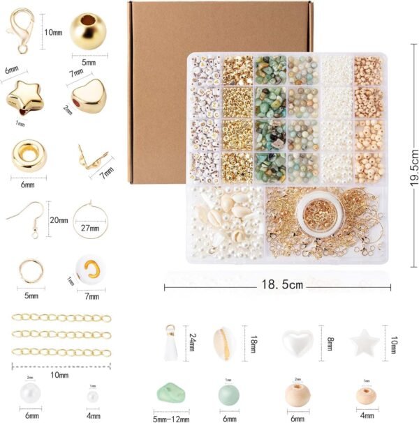 Bracelet Making Kit, Jewelry Making Supplies Kit, Jewellery Crafts Girls Craft Set, Natural Stone Beads for Irregular Natural Stone DIY Craft Bracelet Necklace Earrings for Adults and Kids - Image 10