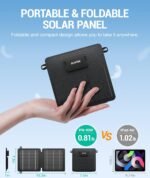 BLAVOR 10W Portable Solar Charger(5V/2A Max), Small Foldable Solar Panel with USB-C USB-A Outputs Compatible with Cell Phone Tablet, IPX4 Waterproof for Camping, Hiking, Backpacking  Amazon.ae: Electronics - Image 2