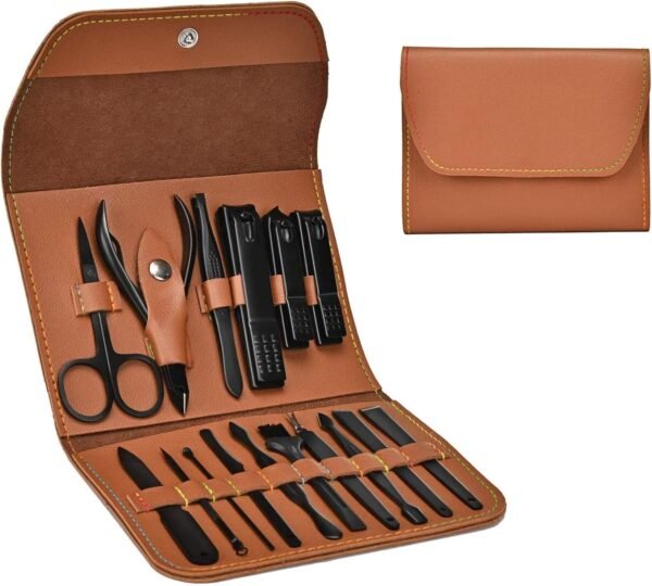 Juqiboom 16pcs Manicure Set with PU Leather Case Personal Care Tool Gift for Men/Women Birthday Christmas Anniversary Wedding Socks - Image 7
