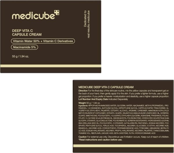 medicube Capsule Cream with Deep Vitamin C | Liposome Vitamin C Golden Capsule for Uneven & Dull Skin | Radiance & Firm-Looking Skin | Hydrating Glow Gel Texture | Korean Skincare, 1.94 oz - Image 8