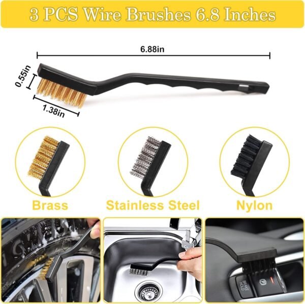Oasisgalore 27-Piece Car Wash Kit Set, Car Cleaning Brush Accessories, Handheld Brushes for Interior/Exterior/Wheels (yellow) - Image 8