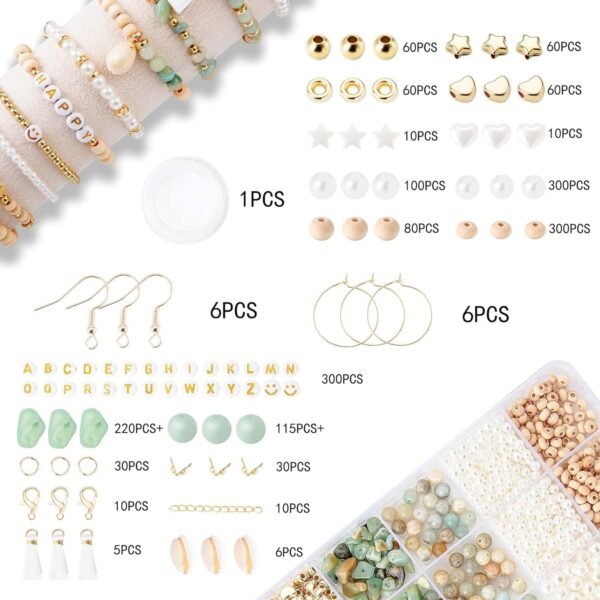 Bracelet Making Kit, Jewelry Making Supplies Kit, Jewellery Crafts Girls Craft Set, Natural Stone Beads for Irregular Natural Stone DIY Craft Bracelet Necklace Earrings for Adults and Kids - Image 2