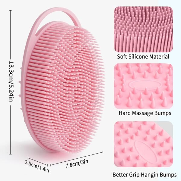 ⁦Eid Al Adha Mubarak Bath Silicon Scrubber 3 Pack Assorted Colors Black Pink Blue Premium Exfoliating Skin Cleansing Brush for Shower Spa Ramadan Islamic New Year Personal Care Supplies Buy Online at Best Price⁩ - الصورة ⁦8⁩