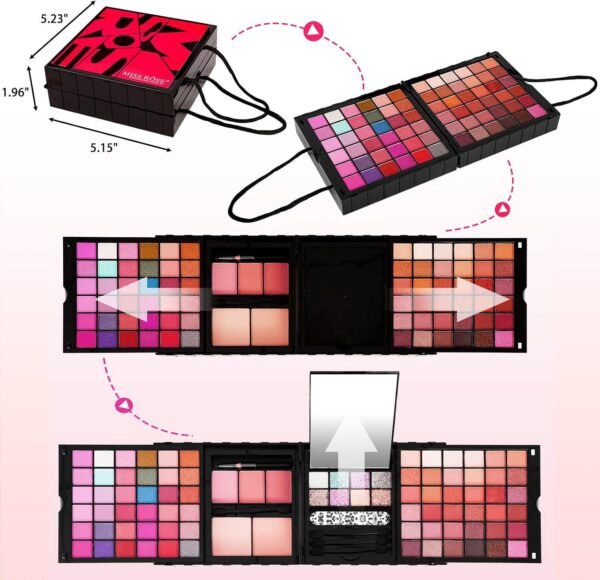 Miss Rose M 98 Color All In One Gift Makeup Kit Set, Include Eyeshadow Facial Blusher Eyebrow Powder Face Concealer Eyeliner Pencil And A Mirror,Makeup For Women Full Kit（379N)  Amazon.ae: Beauty - Image 9