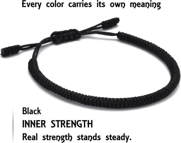 LUCKY BUDDHIST Handmade Bracelet + Buddhist Gift! Tibetan Good Luck String Armband. for Women, Men, Teens. Adjustable Size! Friendship Present. Handcrafted Rope Woven Chakra Wristband, 15–25 cm, Nylon - Image 11