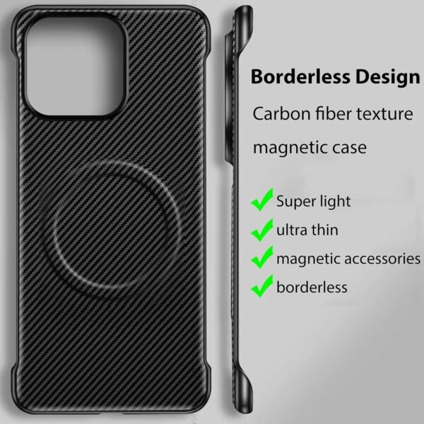 RUNGOS for iPhone 17 Pro Max Case MagSafe, Borderless Slim (Carbon Fiber Texture) [Strong Magnetic] [Bare Metal Feel] Rapid Heat Dissipation Cover for iPhone 17 Pro Max Phone Case, Shockproof Sturdy Buy Online at Best Price in UAE - Amazon.ae - Image 13