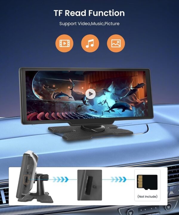 podofo 10.26 Touchscreen Portable Wireless Apple Carplay Car Stereo, Portable Car Screen Compatible with Bluetooth Hands-Free/GPS Navigation/Siri Assistant/Voice Control,7V-32V Suit for All Vehicles Buy Online at Best Price in UAE - Amazon.ae - Image 7