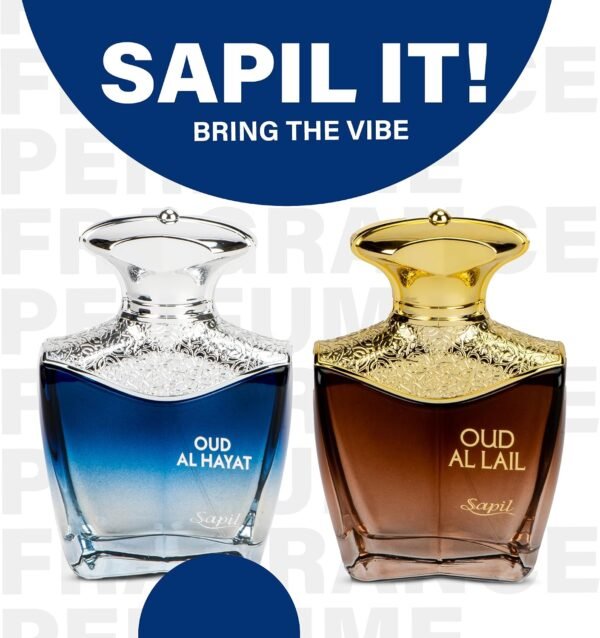Sapil Oud al Lail Eau De Parfum 100ml, Affordable Luxury Unisex Perfume, Youthful Fragrance with Chamomile, Apricot, Amalfi Lemon Top Notes, Bold Blend Perfumes for Women and Men - Image 6