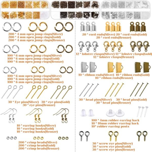 Jewelry Making Kit with Complete Jewelry Tools, Wire and Findings Set for DIY, Repair, Beading, Jewelry Making Tools for Beginners and Professionals permanent - Image 11
