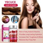 ⁦Hair Care Essential Oil, Single Pack Hair Oil, Repairing and Moisturizing Formula, No Need to Rinse Unisex, Capsules Make Hair Healthier Softer and More Shiny Capsules 40 (Red)⁩ - الصورة ⁦2⁩