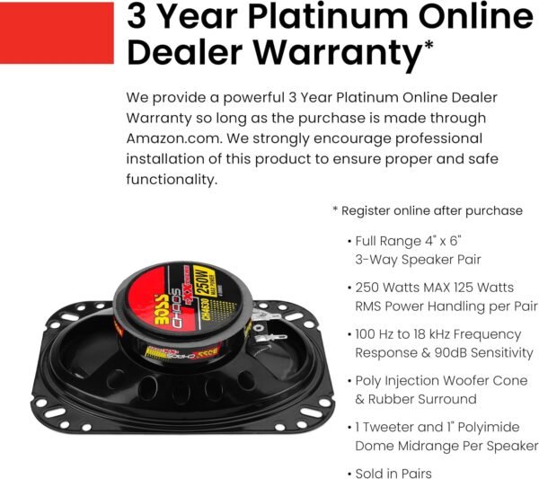 BOSS Audio Systems CH4630 Chaos Exxtreme Series 4 x 6 Inch Car Door Speakers - 250 Watts Max (per Pair), Coaxial, 3 Way, Full Range, 4 Ohms, Sold in Pairs, Bocinas para Carro Buy Online at Best Price in UAE - Amazon.ae - Image 5