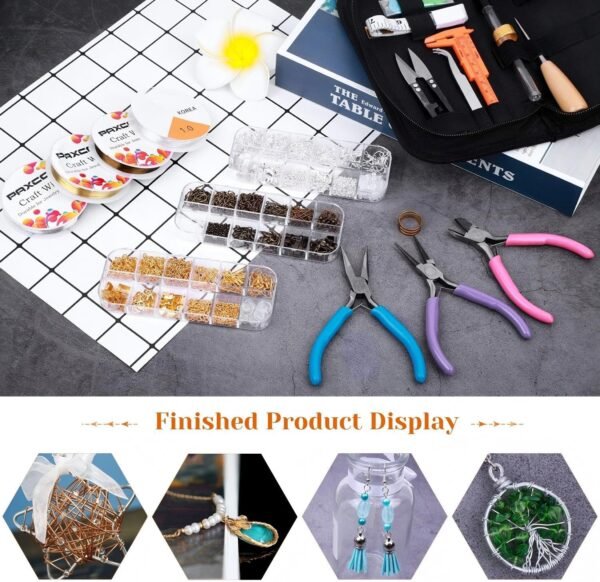 Jewelry Making Kit with Complete Jewelry Tools, Wire and Findings Set for DIY, Repair, Beading, Jewelry Making Tools for Beginners and Professionals permanent - Image 7