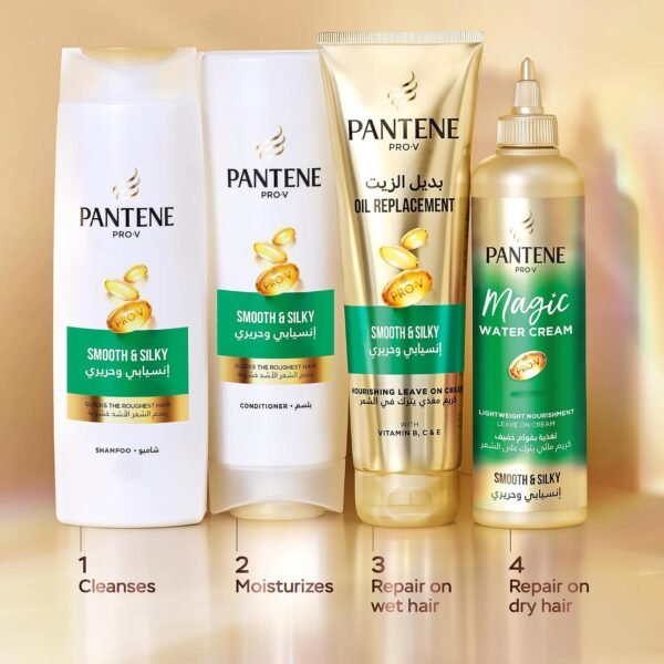 Pantene Pro-V Smooth & Silky Oil Replacement Leave-On Cream to Control Frizz - Repairs Damage & Nourishes Deeply with Vitamins B, C & E 275ml Buy Online at Best Price - Image 15