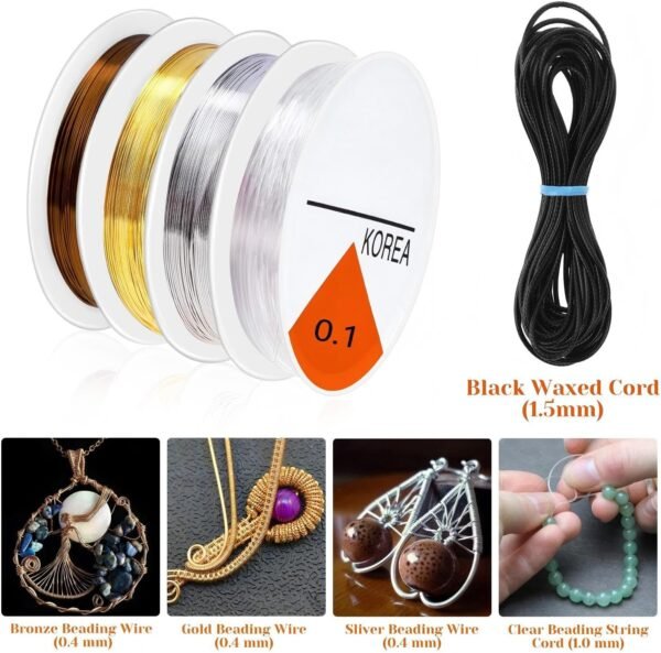 Jewelry Making Kit with Complete Jewelry Tools, Wire and Findings Set for DIY, Repair, Beading, Jewelry Making Tools for Beginners and Professionals permanent - Image 13