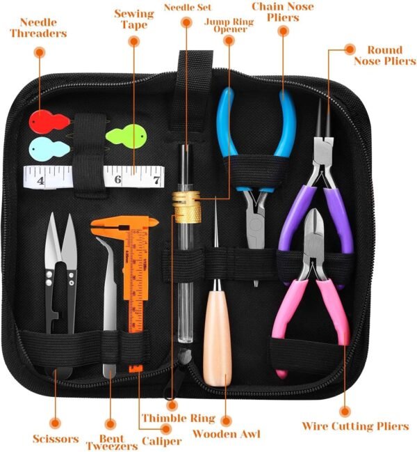 Jewelry Making Kit with Complete Jewelry Tools, Wire and Findings Set for DIY, Repair, Beading, Jewelry Making Tools for Beginners and Professionals permanent - Image 2