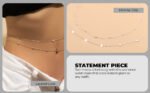 HANNEA® Waist Chain for Women Sexy, Set of 2pcs Sequin Silver Plated Belly 2-Layered Waist Beads Coin Chain Dainty Body Chains Jewelry, Bikini Beach Wear Gifts for Women 26.5-33Inch - Image 11